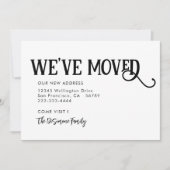 シンプル黒モダン引っ越しました発表 案内状 (正面)