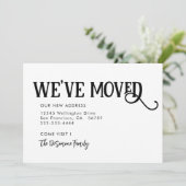 シンプル黒モダン引っ越しました発表 案内状 (スタンド正面)