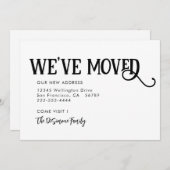 シンプル黒モダン引っ越しました発表 案内状 (正面/裏面)