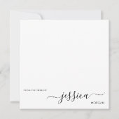 シンプル黒モダン文字 ノートカード (正面)