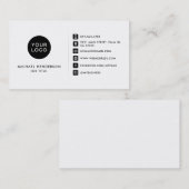 シンプル黒モダン白のロカスタムゴと社交 名刺 (正面/裏面)