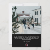 シンプル黒モダン白の動きの発表 サンキューカード (裏面)