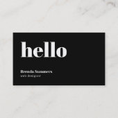 シンプル黒モダン白の背景QRコード 名刺 (正面)