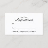 シンプル黒モダン白アポイントメントカード 名刺 (正面)