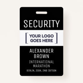 シンプル黒モダン白イベントロゴセキュリティ バッジ