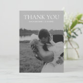 シンプル黒モダン白ミニマリスト写真 サンキューカード (スタンド正面)