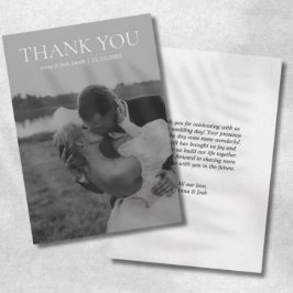 シンプル黒モダン白ミニマリスト写真 サンキューカード