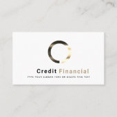 シンプル黒モダン金ゴールドクレジットプロフェッショナル写真 名刺 (正面)