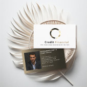 シンプル黒モダン金ゴールドクレジットプロフェッショナル写真 名刺