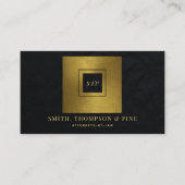 シンプル黒モダン金ゴールドスクエアプロフェッショナル写真 名刺 (正面)