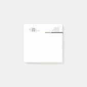 シンプル黒モダン金ゴールドモノグラム ポストイット (正面)