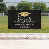 シンプル黒モダン金ゴールド卒業バナー 横断幕 (インサイチュ)