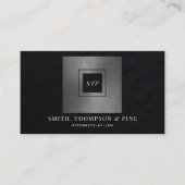 シンプル黒モダン銀プロフェッショナル写真 名刺 (正面)