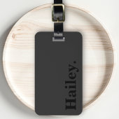 シンプル黒モノグモダンラム名 ラゲッジタグ