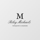 シンプル黒モノグラエレガントム名タイトル ウィンドウサイン (シート)