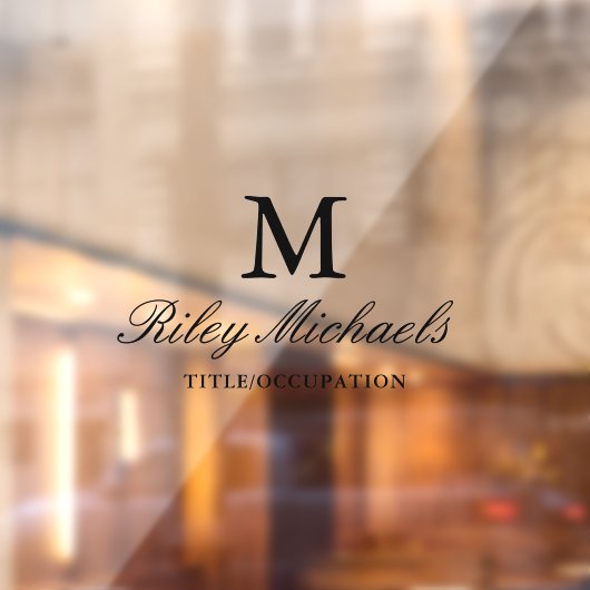 シンプル黒モノグラエレガントム名タイトル ウィンドウサイン (シート2)