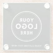 シンプル黒ロゴ文字 ガラスコースター (裏面)