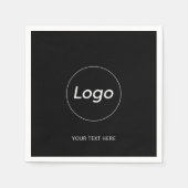 シンプル黒ロゴ紙 スタンダードカクテルナプキン (正面)