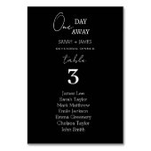 シンプル黒一日遠くに結婚表 テーブルナンバー (裏面)