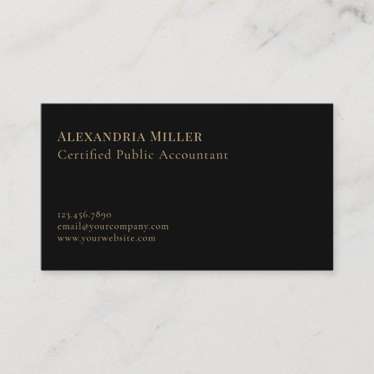 シンプル黒会計士CPA 名刺 (正面)