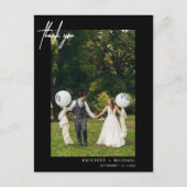 シンプル黒写真ありがモダンとう ポストカード (正面)