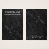 シンプル黒大理石イヤリングホルダー表示カード (正面&裏面)