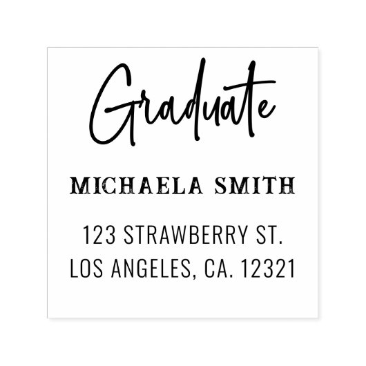 シンプル黒字大学院差出人住所 セルフインキングスタンプ (デザイン)