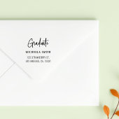 シンプル黒字大学院差出人住所 セルフインキングスタンプ