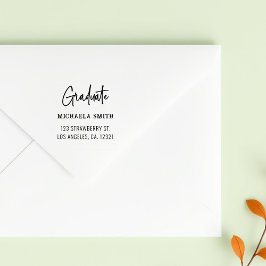 シンプル黒字大学院差出人住所 セルフインキングスタンプ