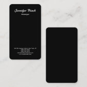 シンプル黒手書きスクリプトのミニマルモダンリスト 名刺 (正面/裏面)