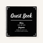 シンプル黒手書きスクリプ結婚ト ノートブック (正面)