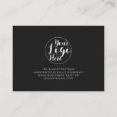 シンプル黒手書きハートお客様ありがとう 名刺 (裏面)