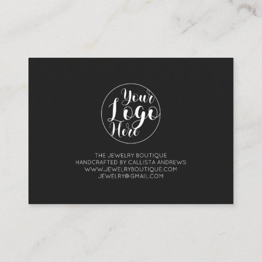 シンプル黒手書きハートお客様ありがとう 名刺 (裏面)