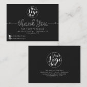 シンプル黒手書きハートお客様ありがとう 名刺 (正面/裏面)