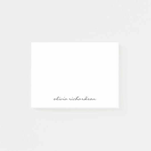 シンプル黒手書きモダンスクリプトタイポグラフィ ポストイット (正面)