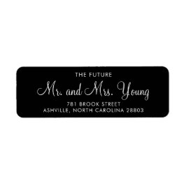 シンプル黒文字結婚差出人住所 ラベル
