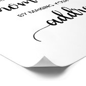 シンプル黒書名宛人標識 ポスター (角)