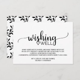 シンプル黒書結婚の願い井戸 エンクロージャーカード