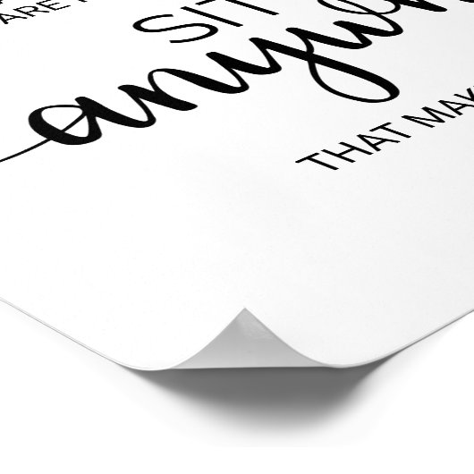 シンプル黒書跡どこにでも座る標識 ポスター (角)