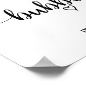 シンプル黒書道のバブルのサイン ポスター (角)