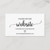 シンプル黒書道の結婚Webサイトカード エンクロージャーカード (正面)