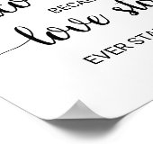 シンプル黒書道アルコール愛情物語の看板 ポスター (角)