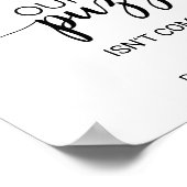 シンプル黒書道パズルゲストブックサイン ポスター (角)