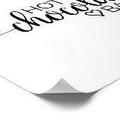 シンプル黒書道ホットチョコレートバー標識 ポスター (角)