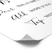 シンプル黒書道ミモサバー標識 ポスター (角)