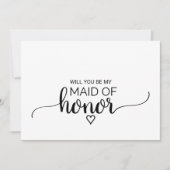 シンプル黒書道メイド・オブ・オーナー(花嫁付き添い人)案 招待状 (正面)