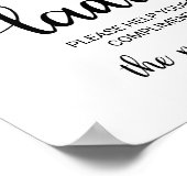 シンプル黒書道レディースバスルームサイン ポスター (角)