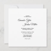 シンプル黒書道広場すべて結婚の 招待状 (正面)