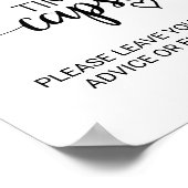 シンプル黒書道時間カプセル標識 ポスター (角)