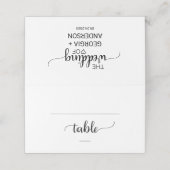 シンプル黒書道結婚の プレイスカード (外部開封)